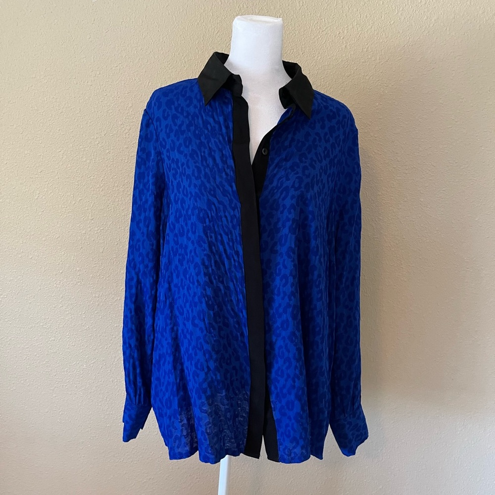 ASOS Curve Royal Blue and Black Top